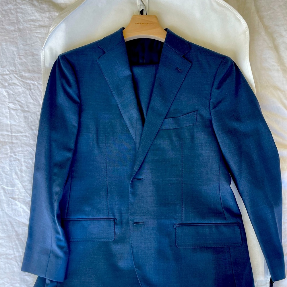 Propercloth Suit. New condition. Italian Wool. Stitched in Thailand.